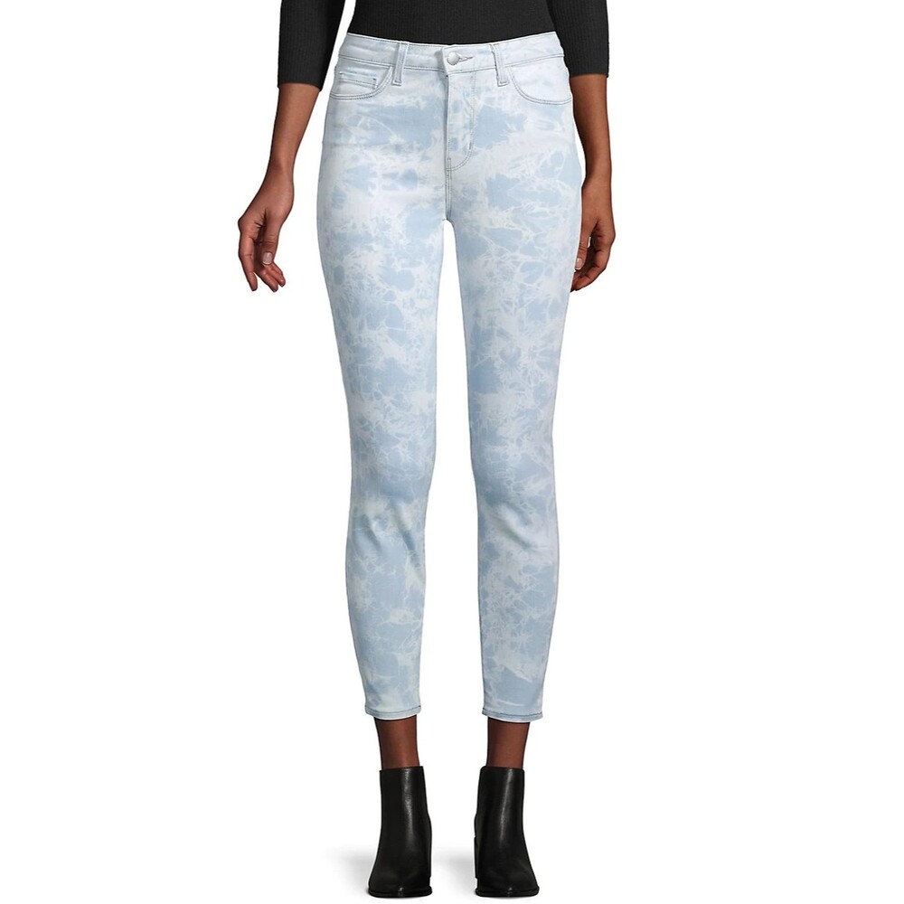 L'agence Margot Tie Dye High Rise Skinny 25 Light Wash Abyss Blue Jeans NWT B81